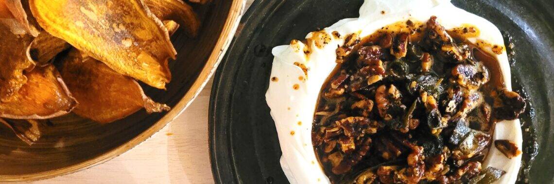 labneh, bruine boter, hazelnootboter