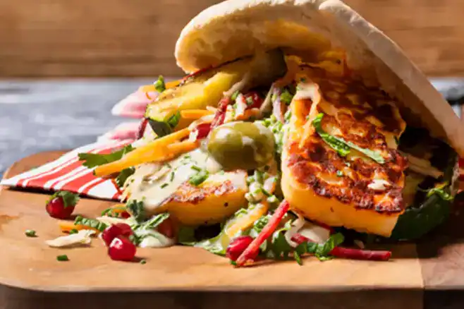 Pitta met grillkaas Berloumi